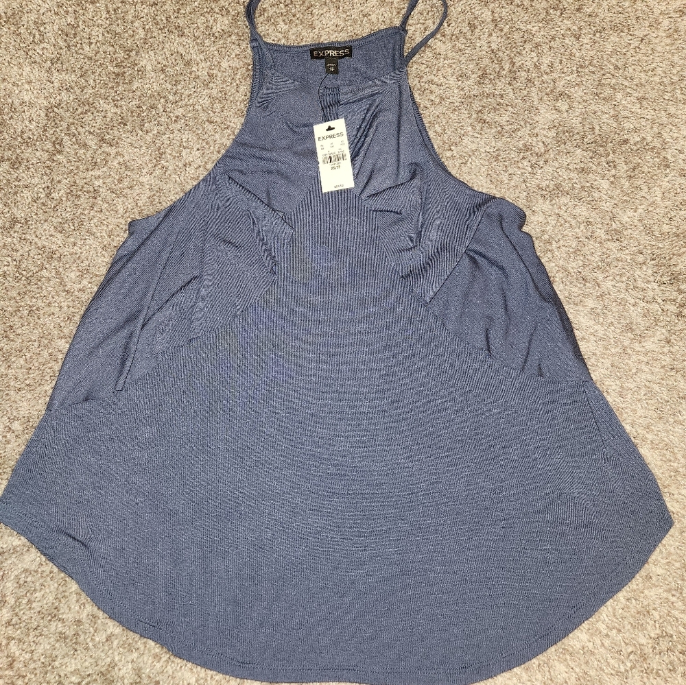 Express Women's Dressy Top, Spaghetti Straps Blue, Xsmall, NWT
